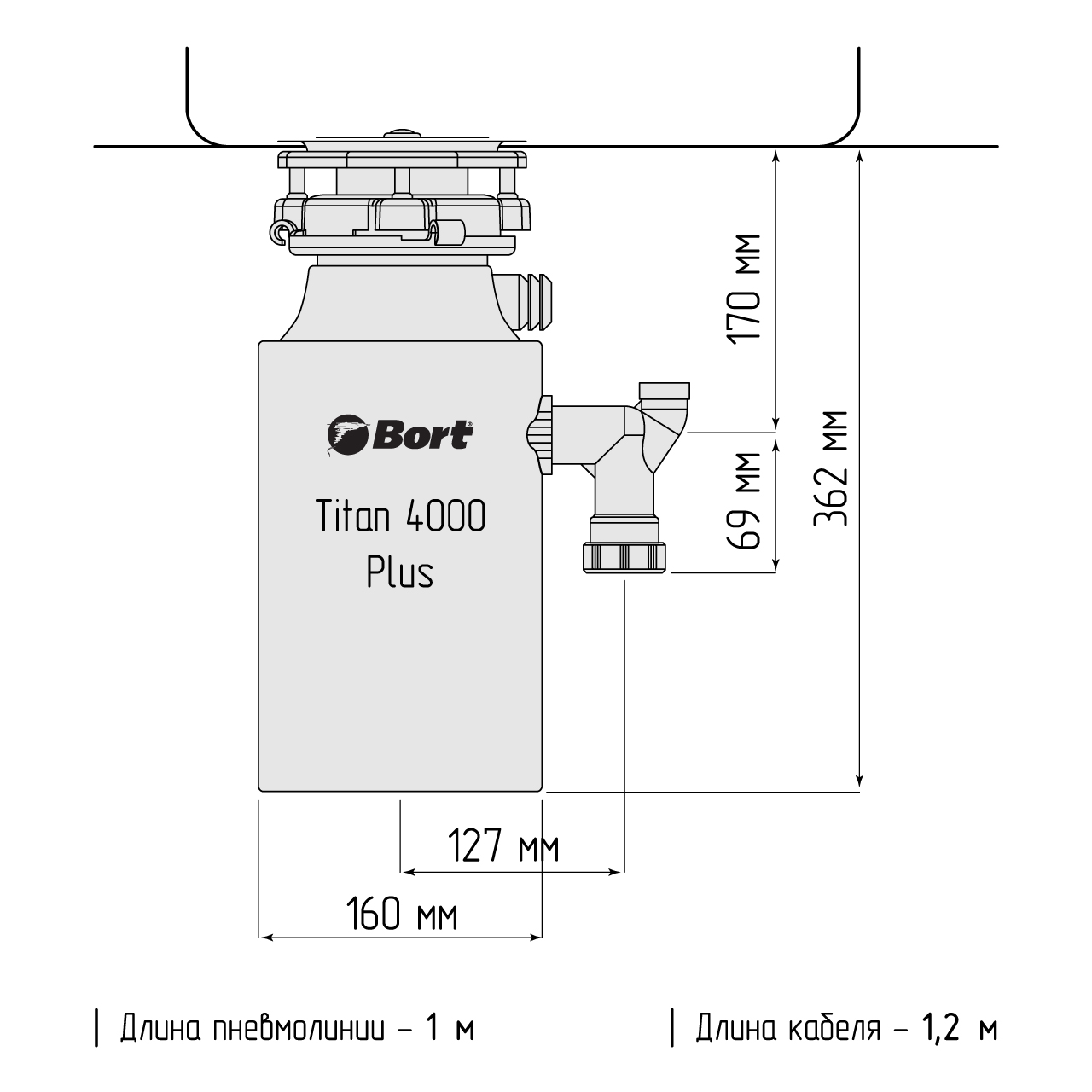 Bort Titan 4000. Bort Titan 4000 Plus. Измельчитель пищевых отходов bort Titan 4000 Plus 91275776 серебристый. Схема подключения измельчителя пищевых отходов для раковины.