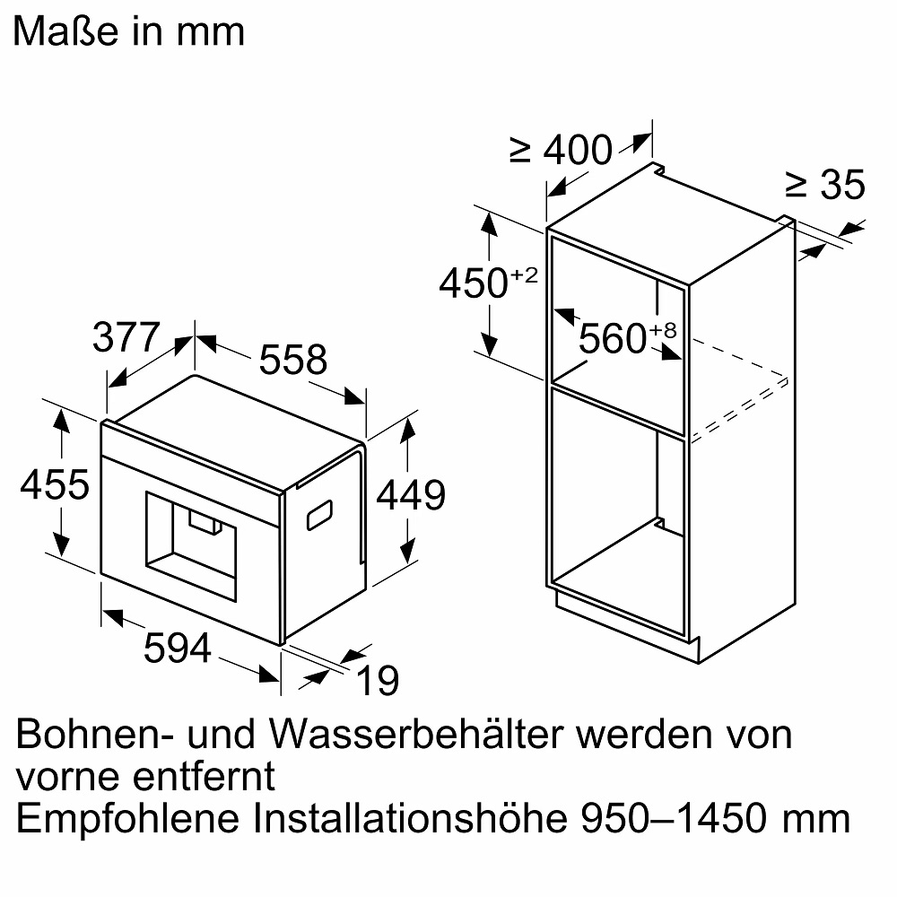 Кофемашина bosch ctl636eb6 схема встраивания